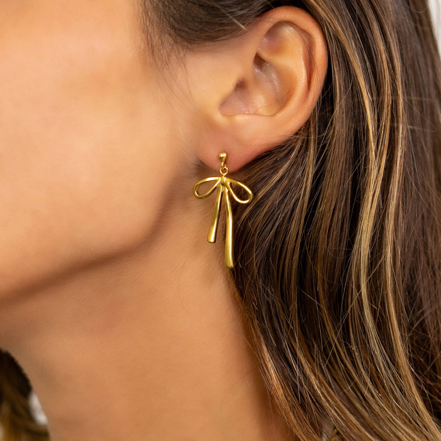 Ribbon Bow Earrings 18K Gold PVD Stainless Steel