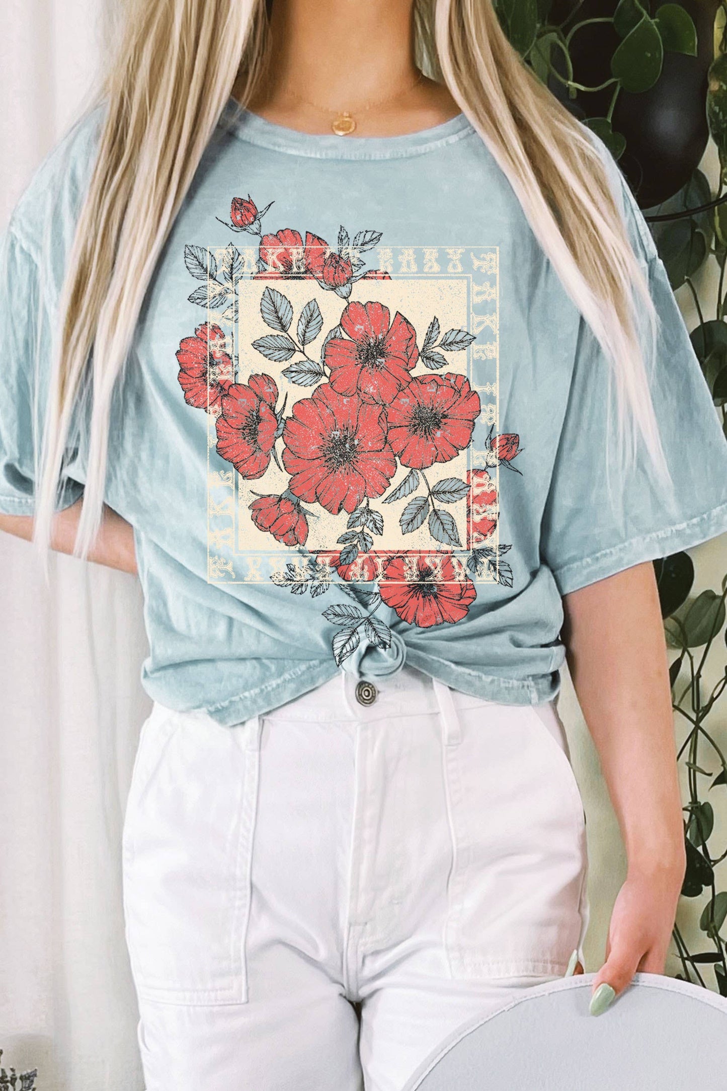 TAKE IT EASY MINERAL GRAPHIC LONG CROP TOP