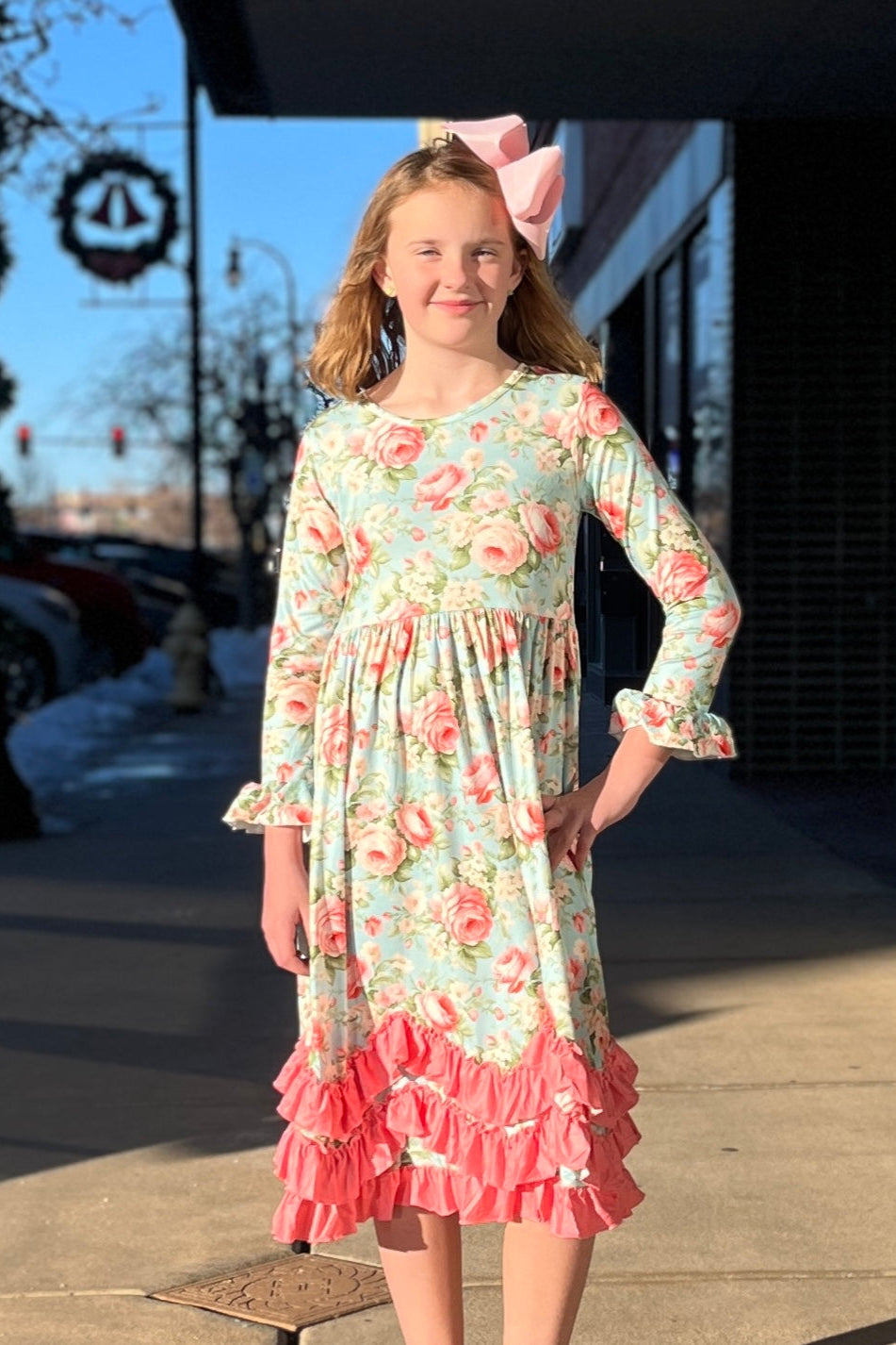Antique Rose Maxi Girls Dress