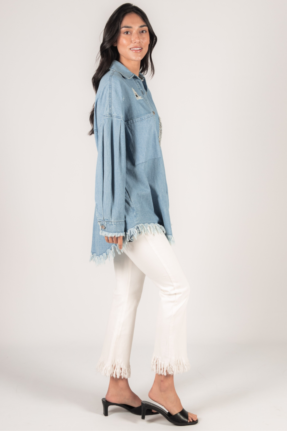 Distressed Denim Top