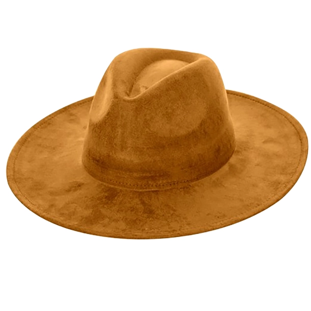Vegan Suede Cowboy Hat - Flat Brim