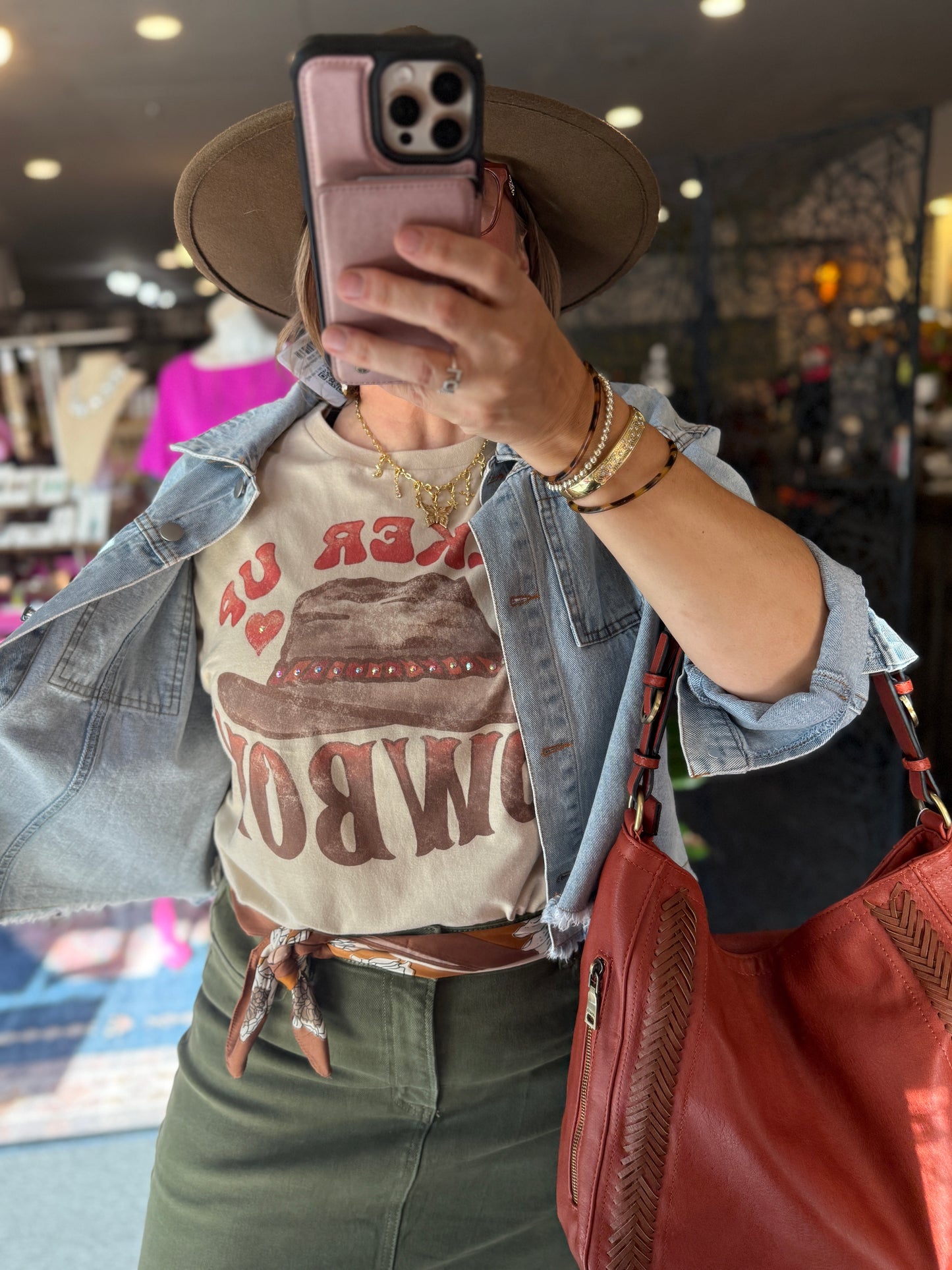 Pucker up Cowboy Bling Tee