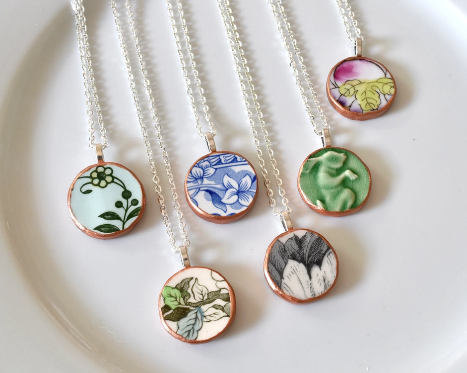 Circle plate necklace sales