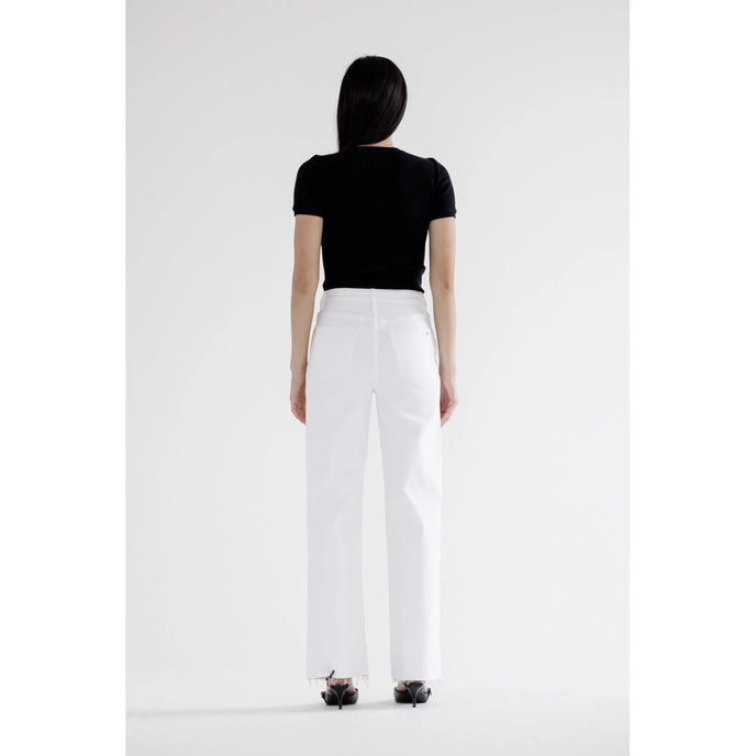 High Rise Wide Leg with Raw Hem