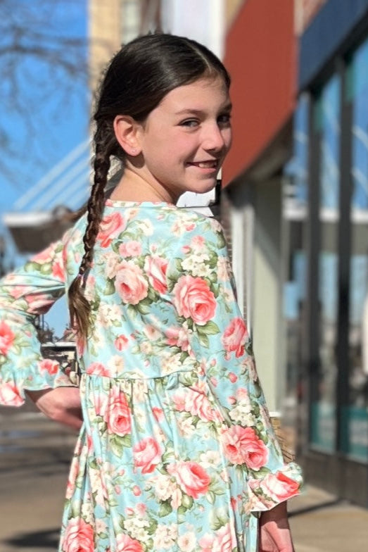 Antique Rose Maxi Girls Dress