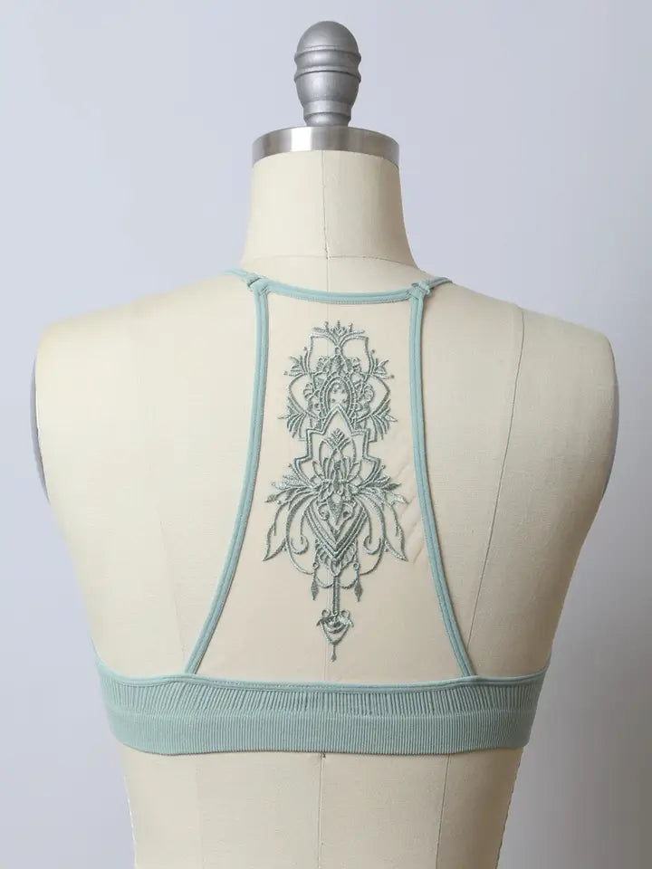 Tattoo Mesh Racerback Bralette