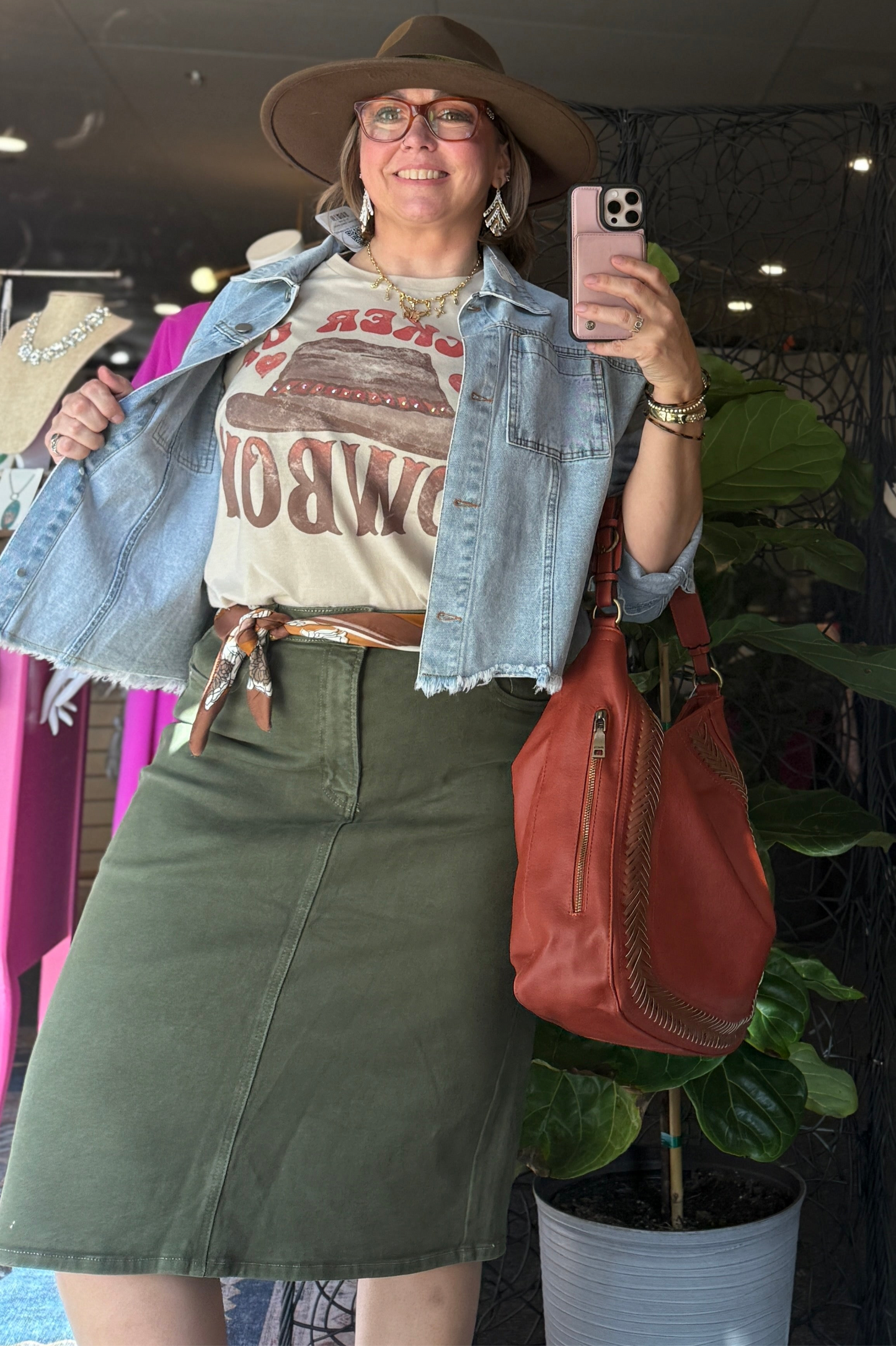 Dolly Olive Denim Skirt