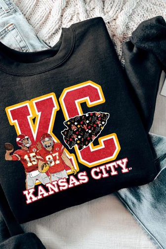 Mahomes & Kelce Black Graphic Sweatshirt