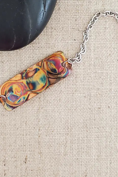 Flame Paint Copper Bar Bracelet