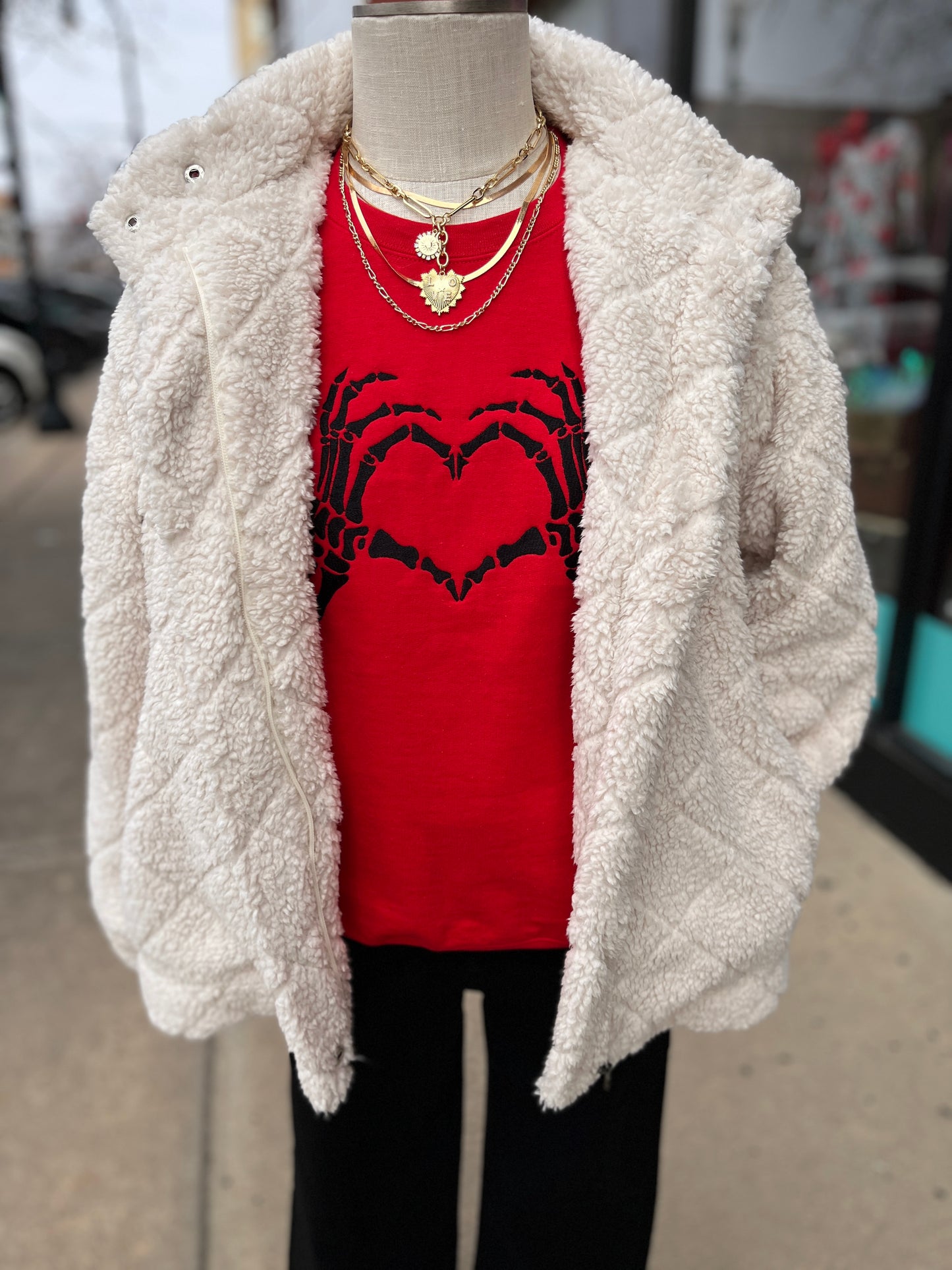 Candie Diamond Sherpa Jacket w/ Full Zip