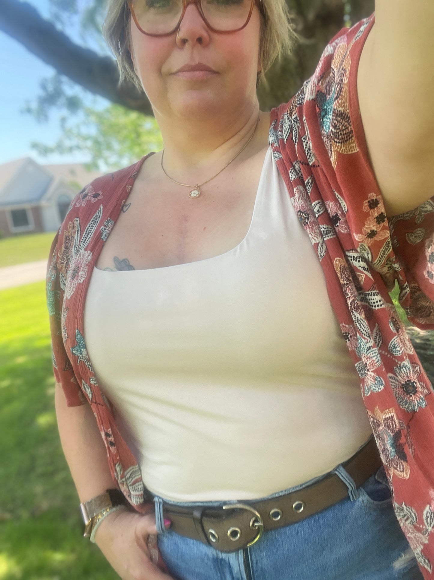 Square Neck Body Suit Blush PLUS