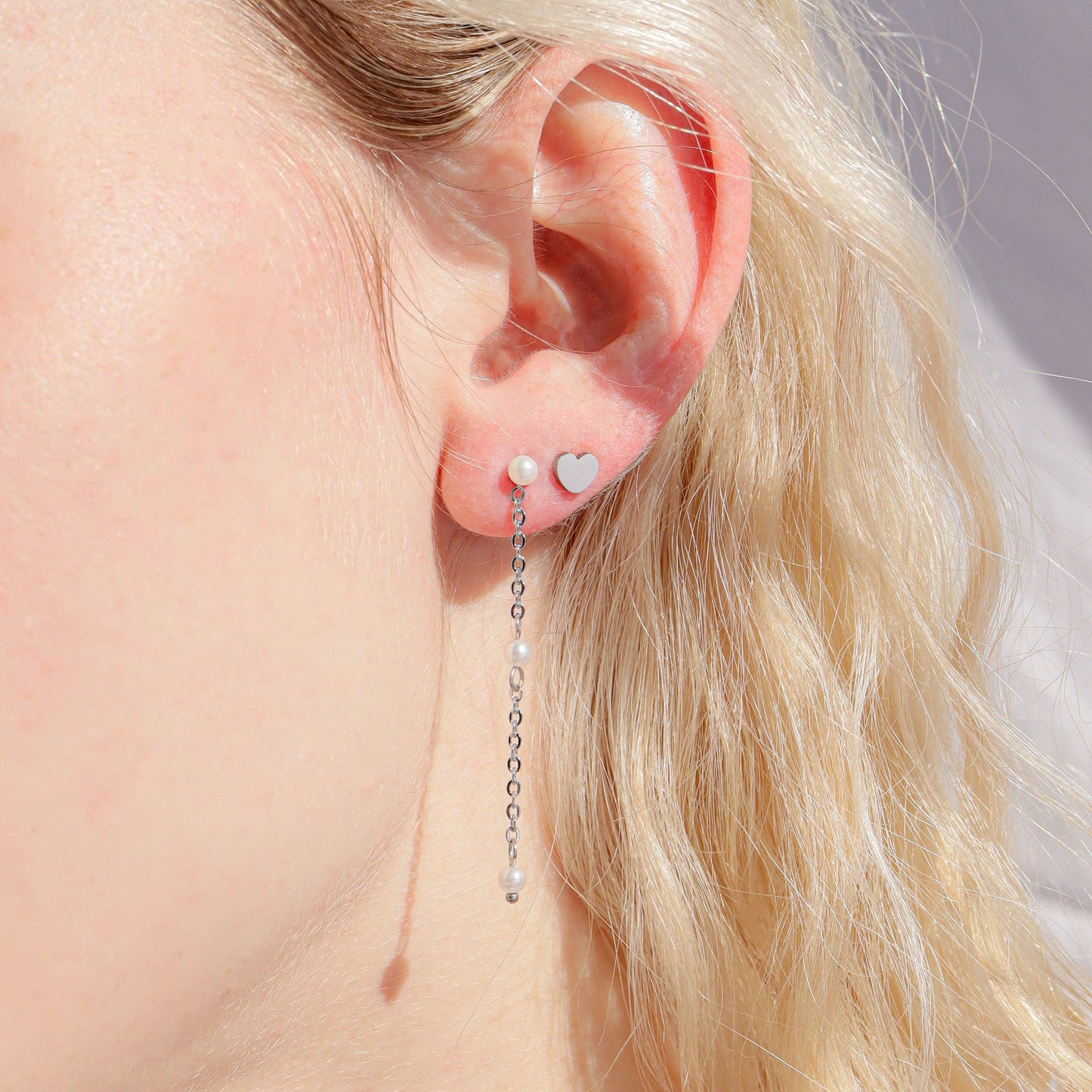 Heart Stud Earrings 18K Gold PVD Stainless Steel