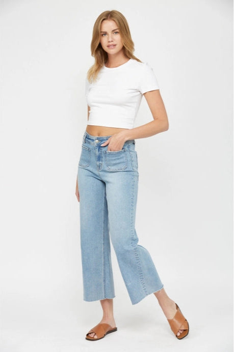 Cropped Wide Leg with Front Pocket