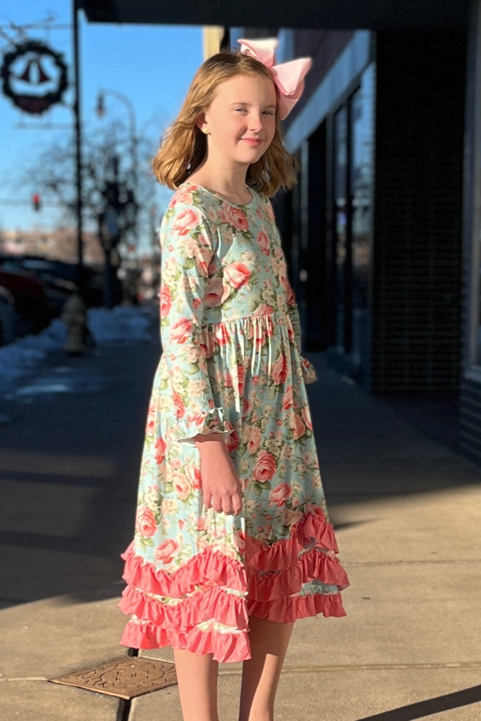Antique Rose Maxi Girls Dress