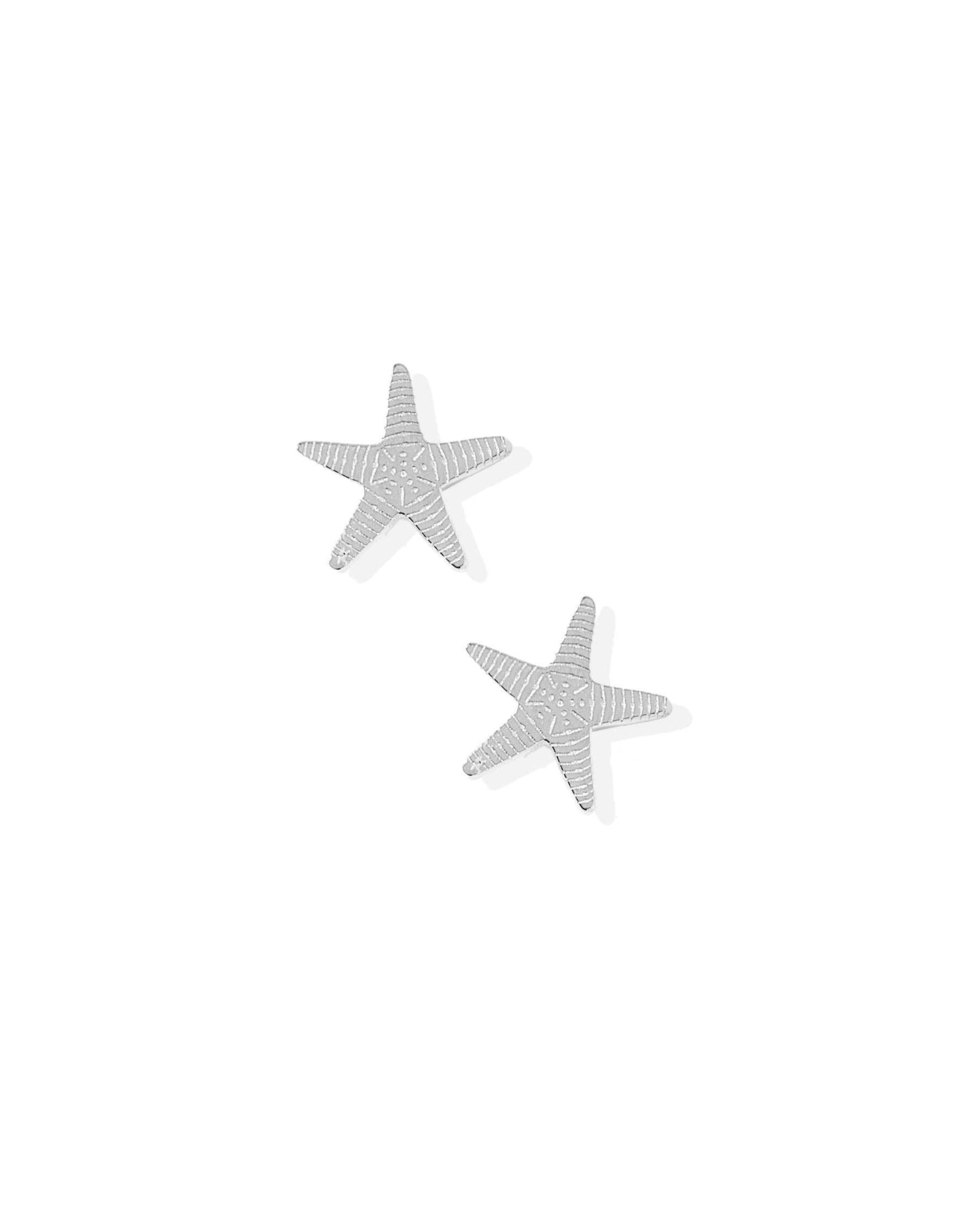Screwback Stud Earrings - Starfish Silver