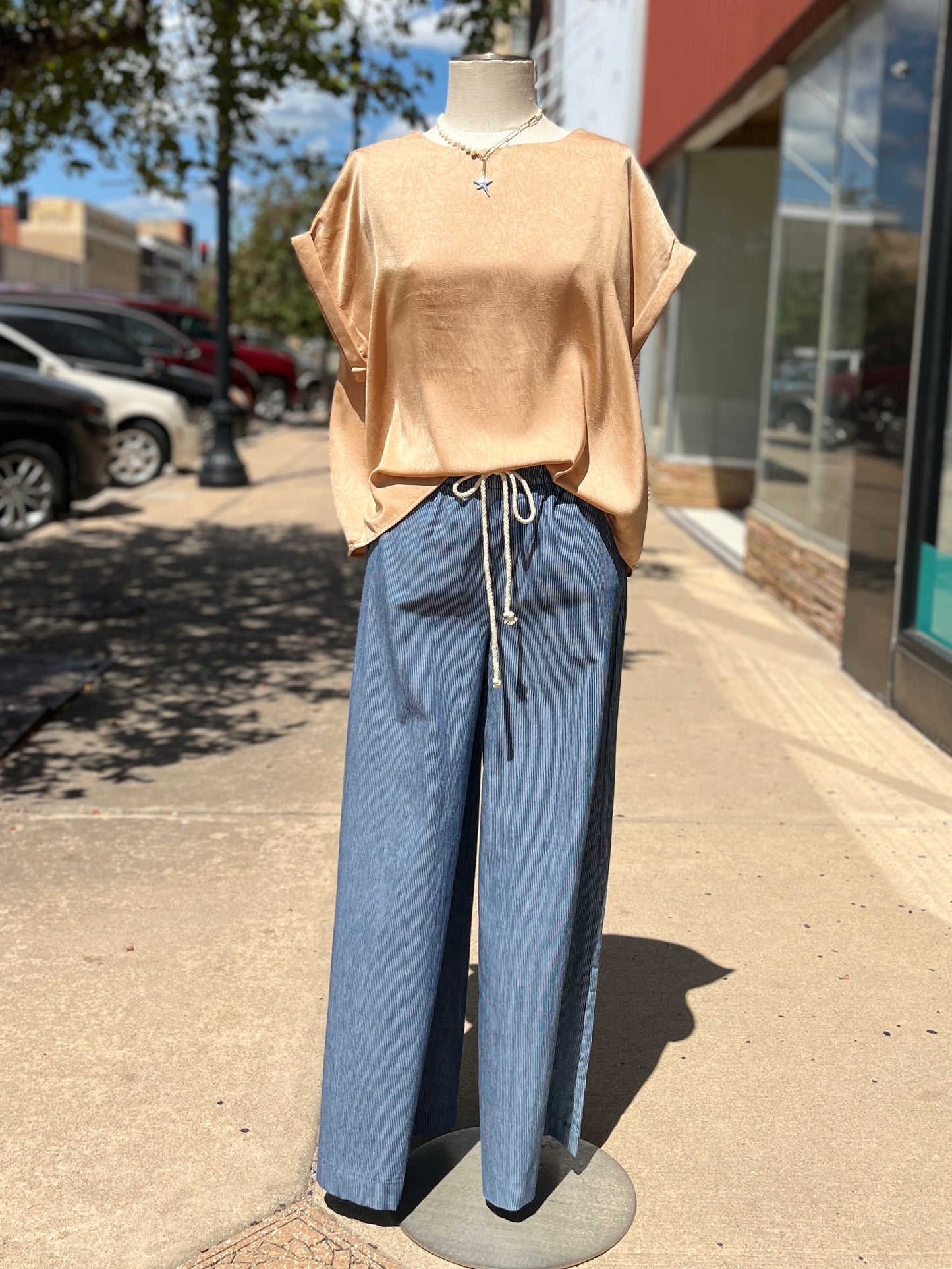Slight Crinkle Short Sleeve Top
