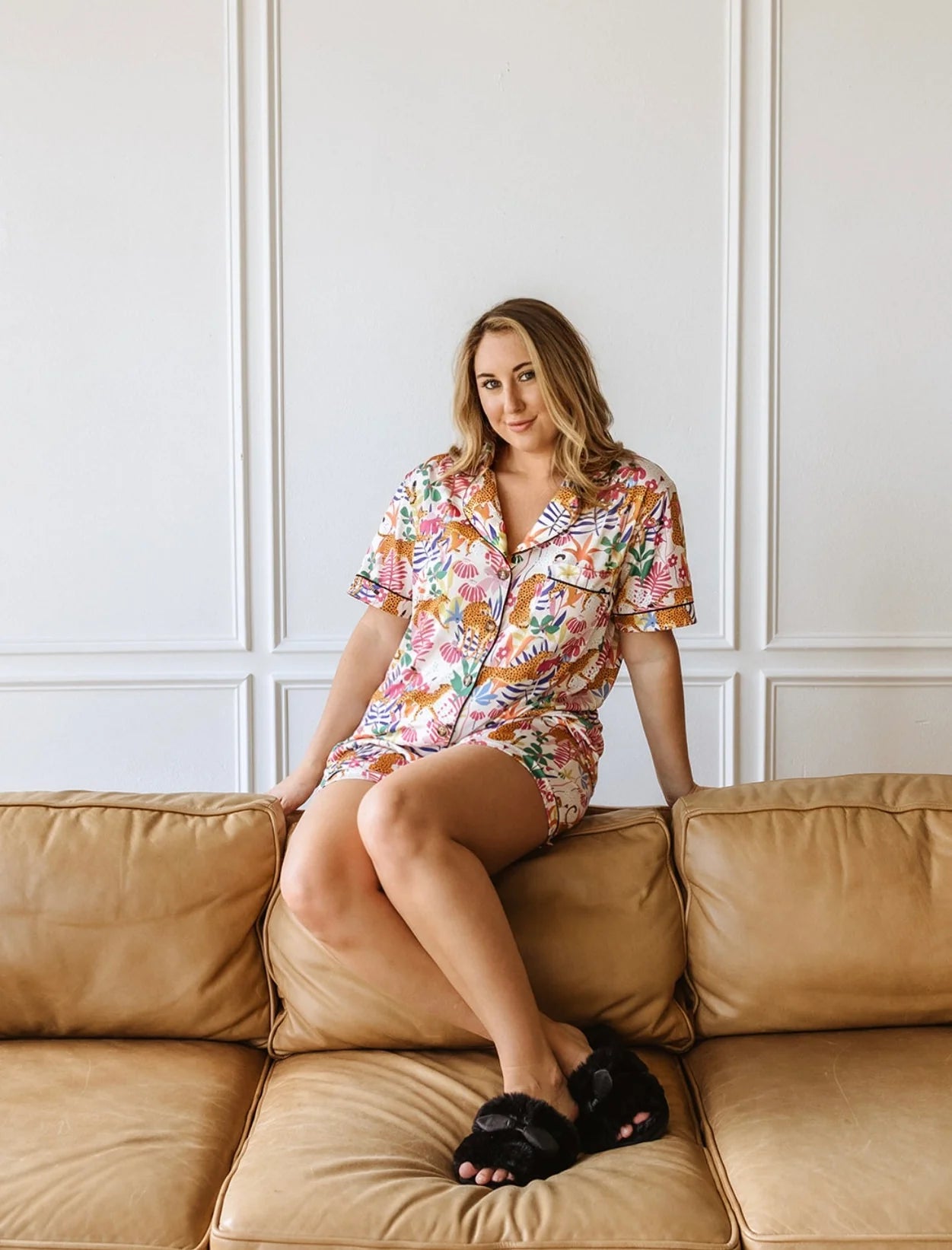 Tropical Cheetah Short Lounge Set