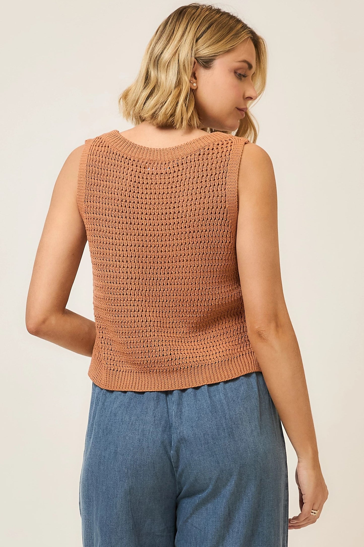 Open Knit Cotton Top