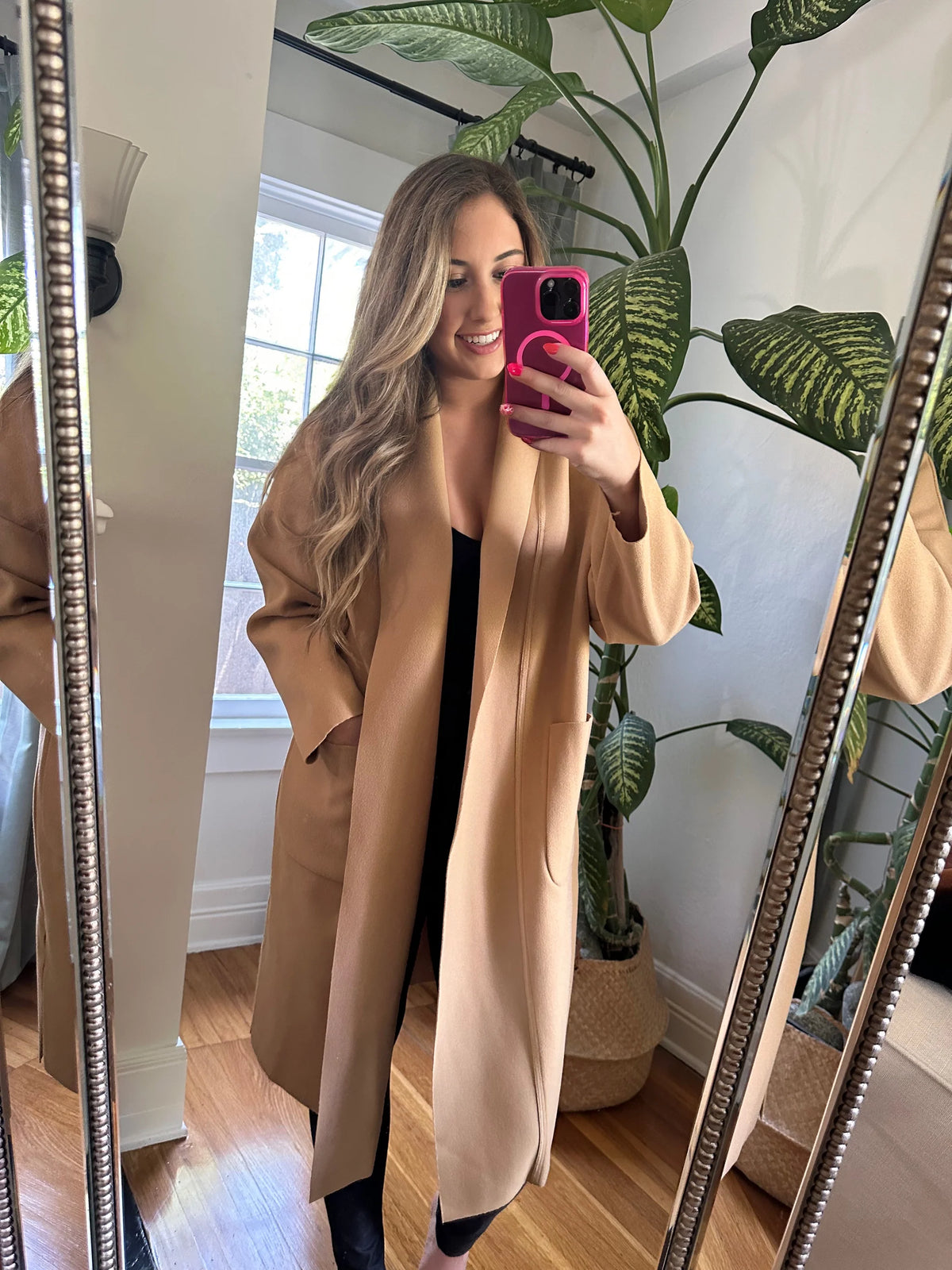 Open Front Felt Coat