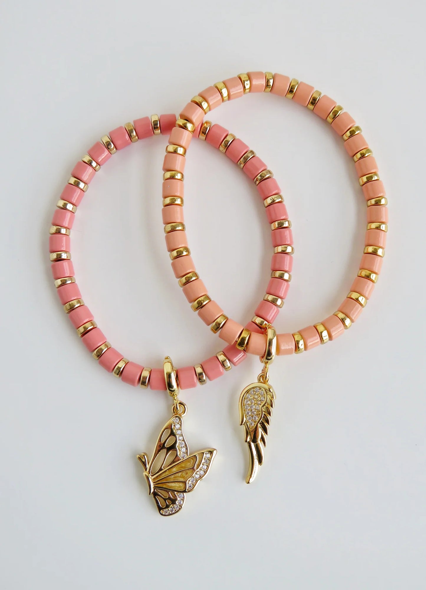 Enamel Beaded Charm Bar Bracelets