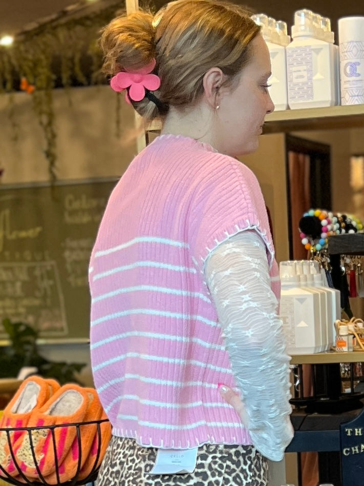 Pink stripe sweater