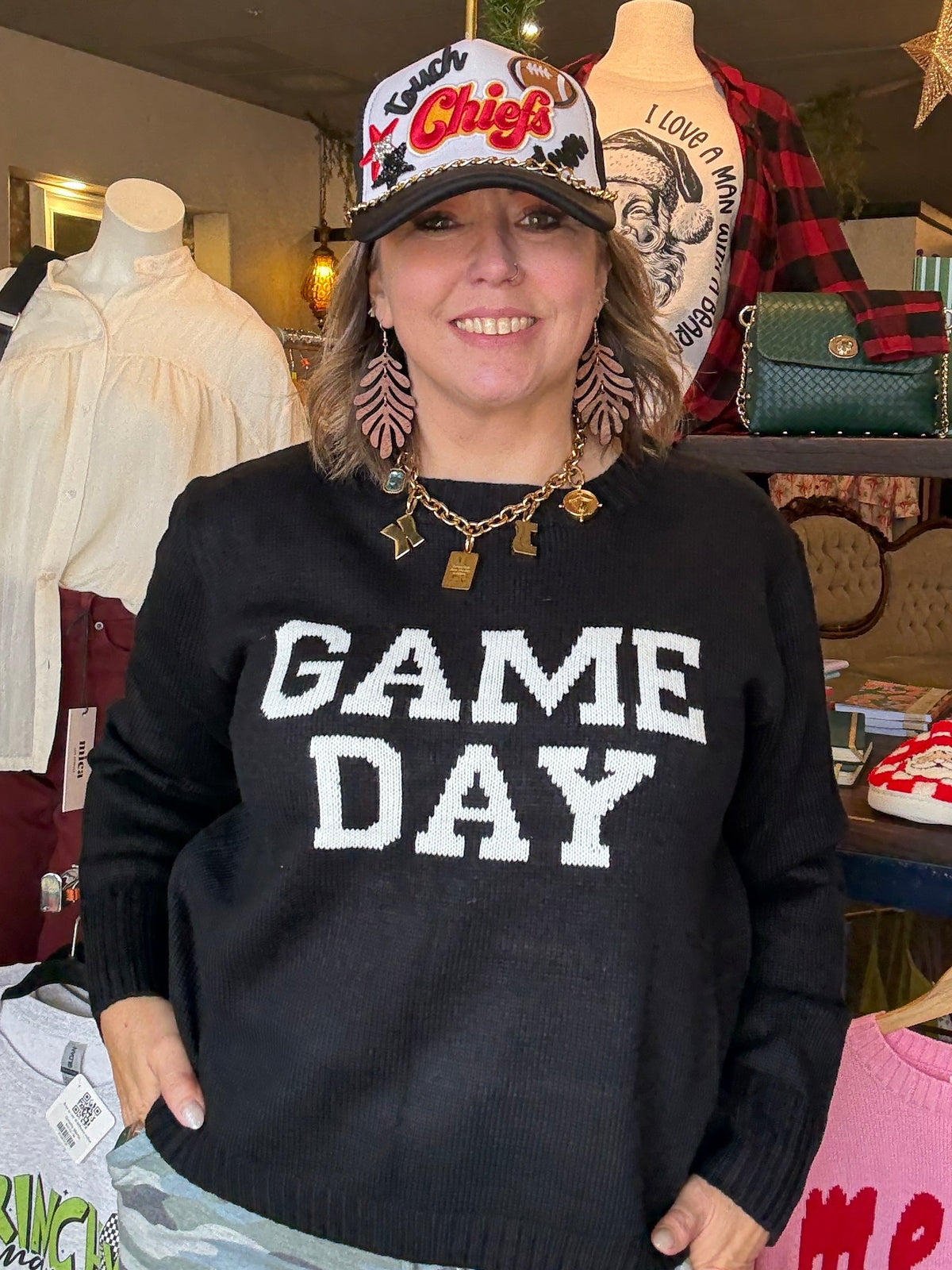 Black Game Day Sweater