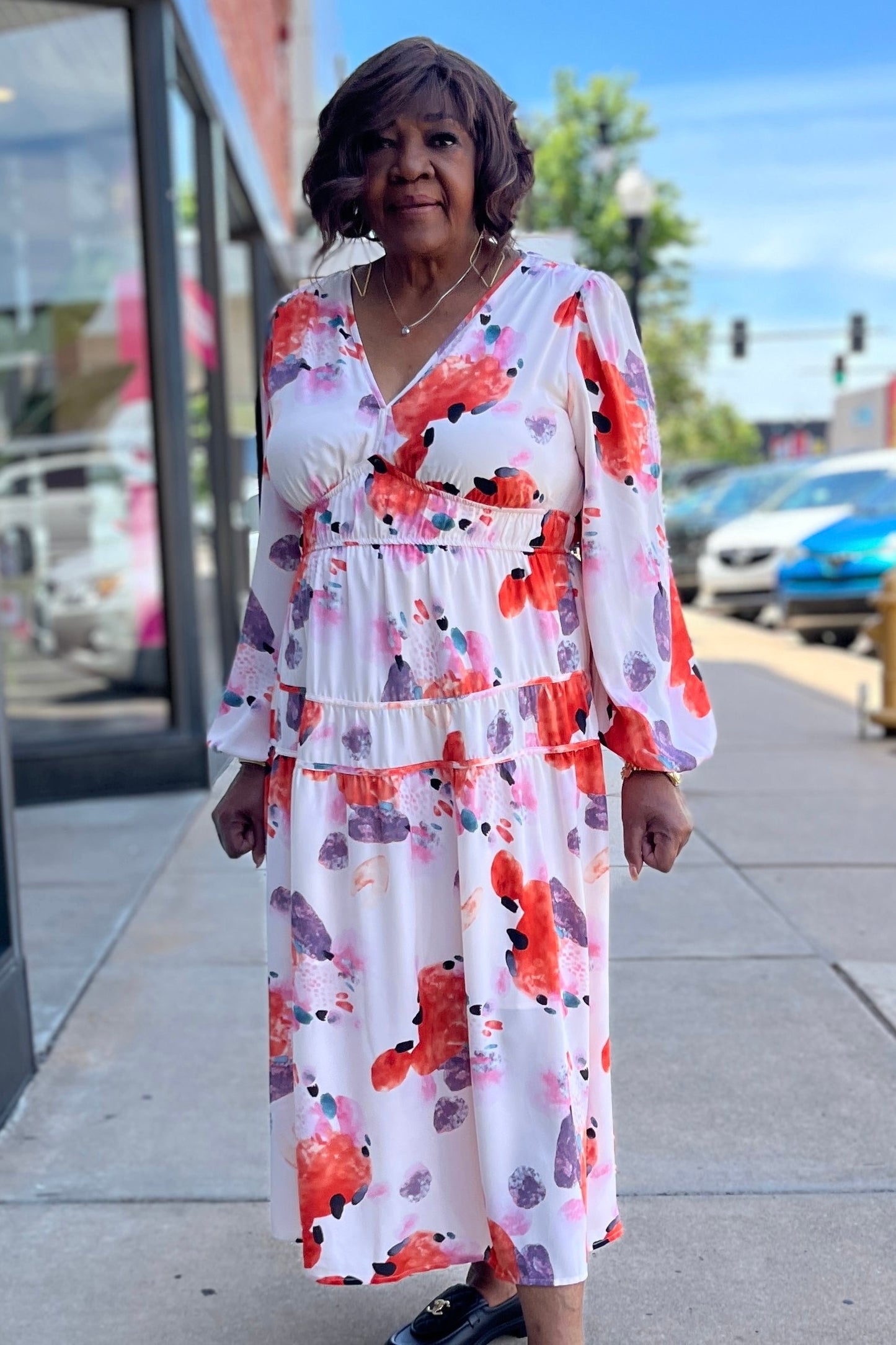 Water Color Poppy Dress