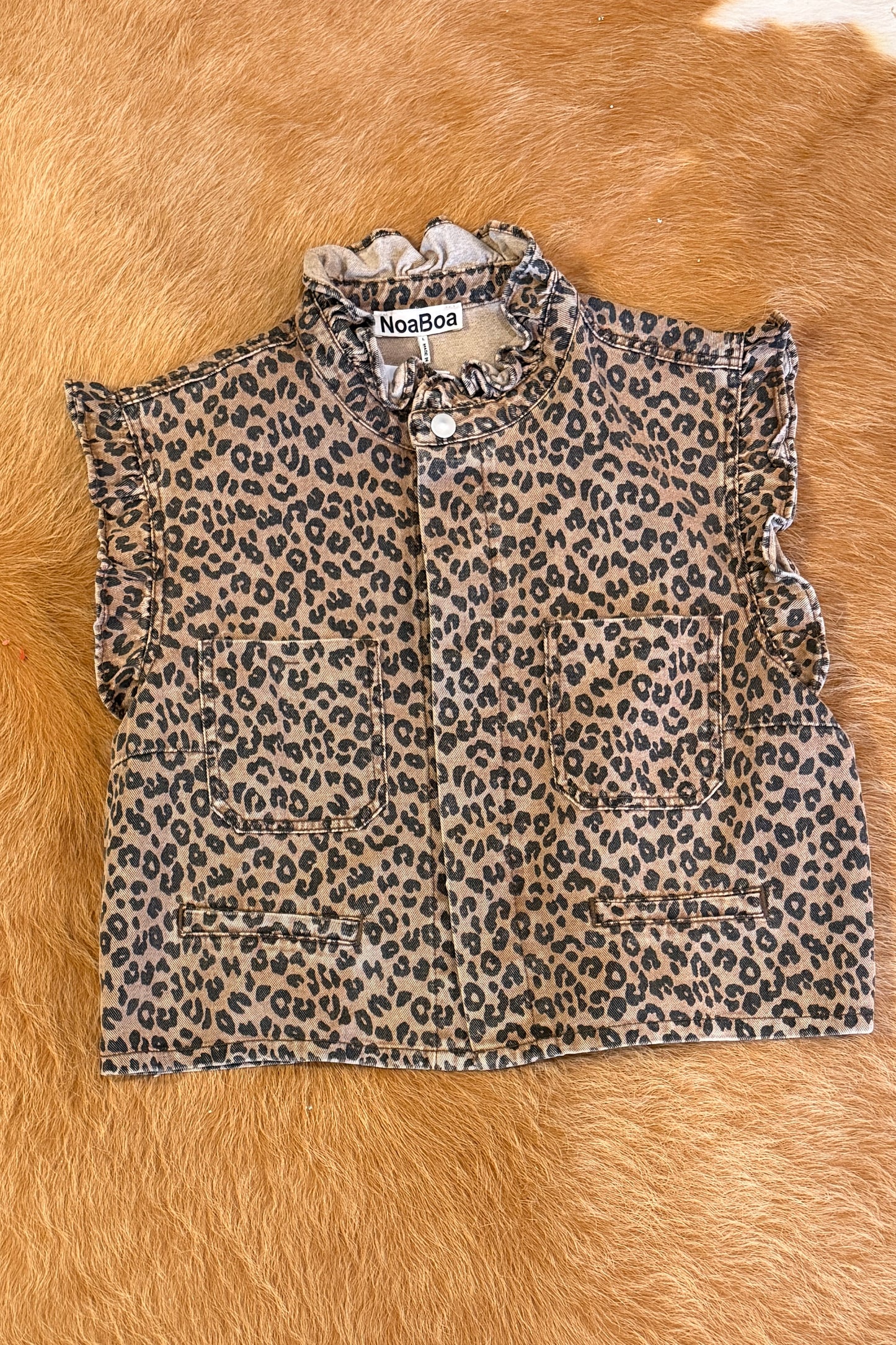 Leopard Ruffle Vest