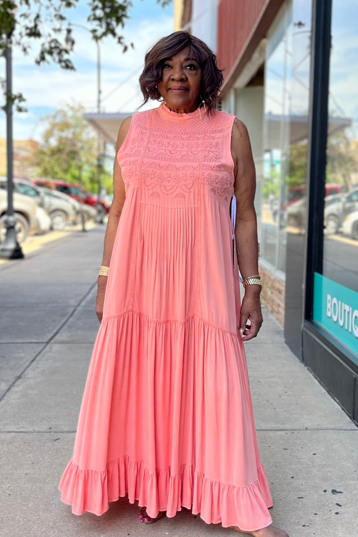 Coral Washed Dress