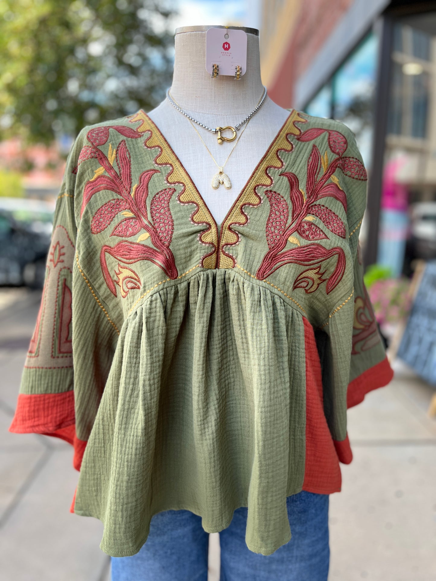Vintage Embroidery Patch Top