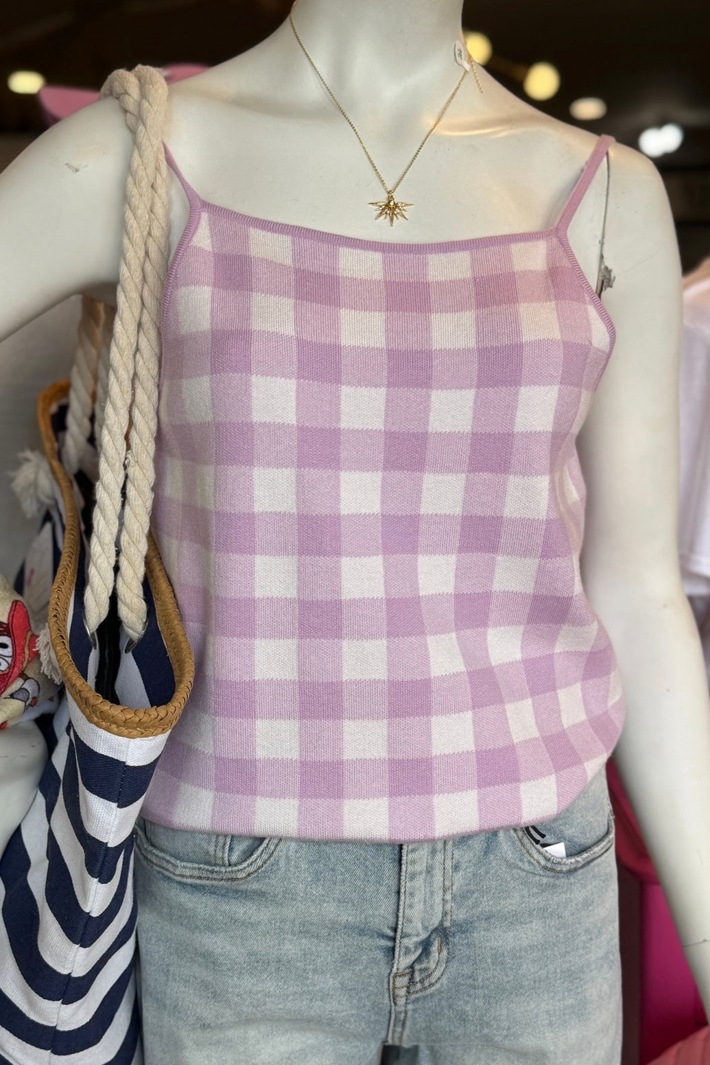 Lavender Check Tank