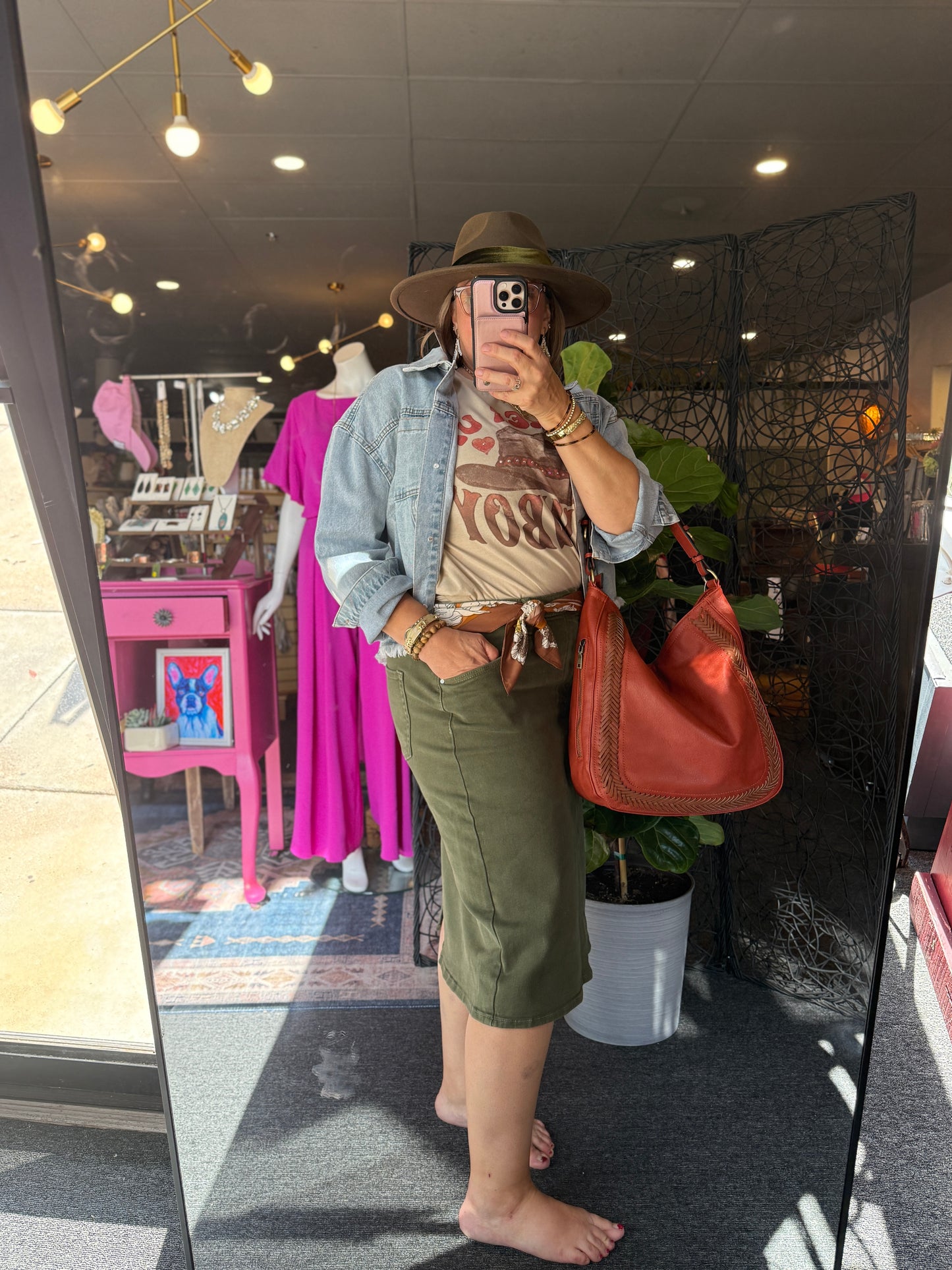 Dolly Olive Denim Skirt