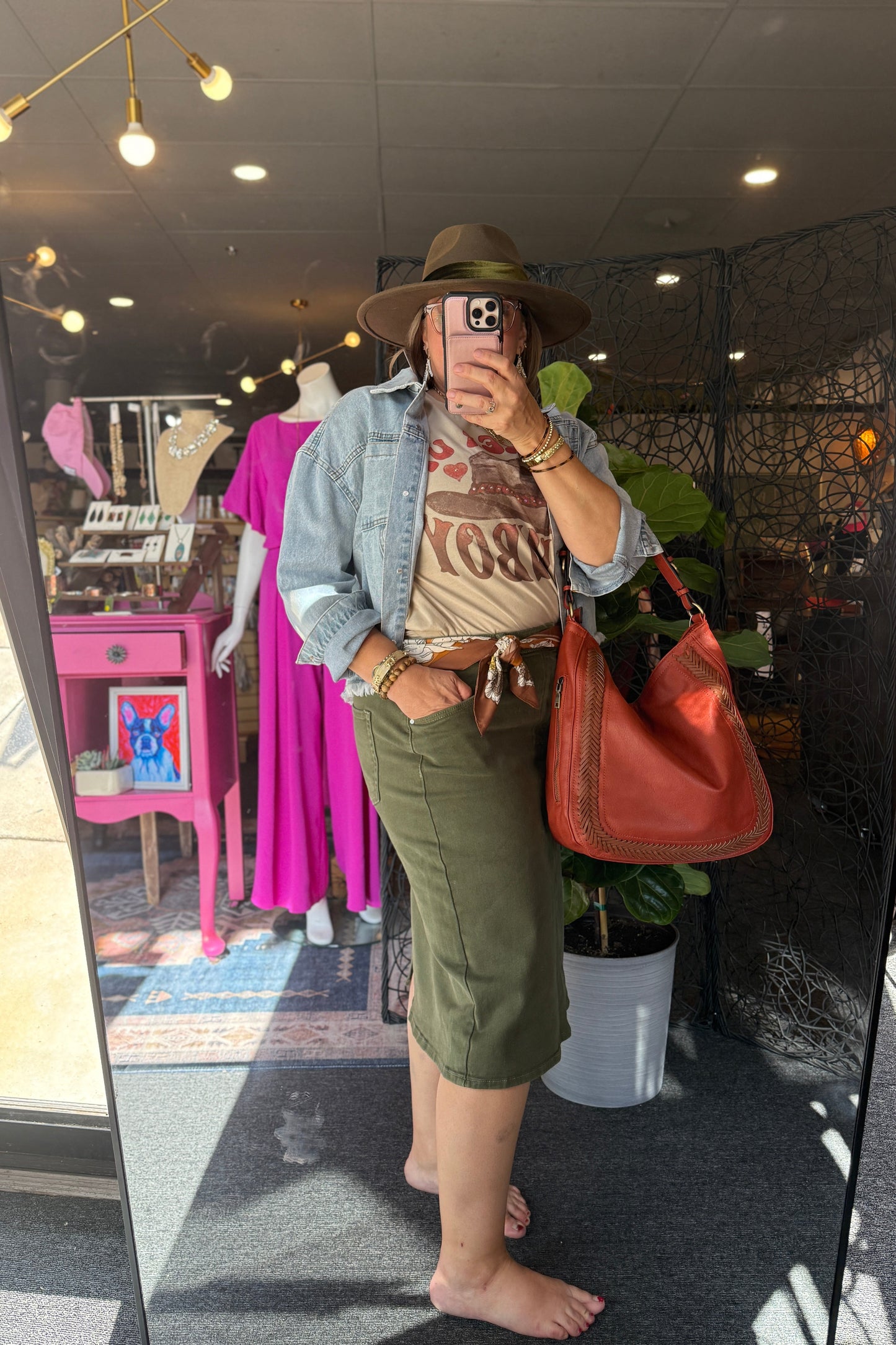 Dolly Olive Denim Skirt