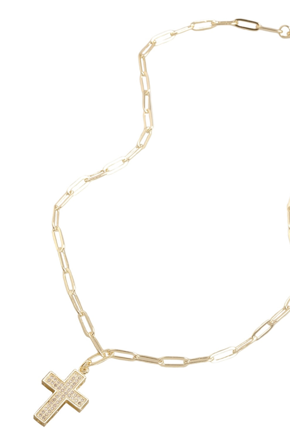 Paper Clip w/ Pave Cross