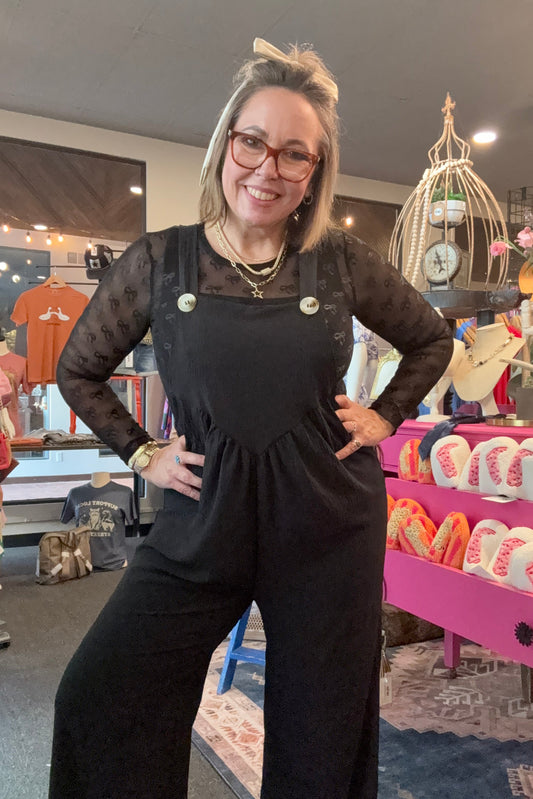 Stay Calm Black Jumpsuit