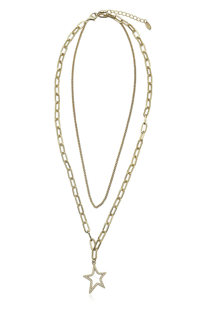 Gold Double Chain w/ Star