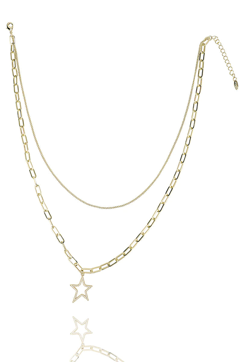 Gold Double Chain w/ Star
