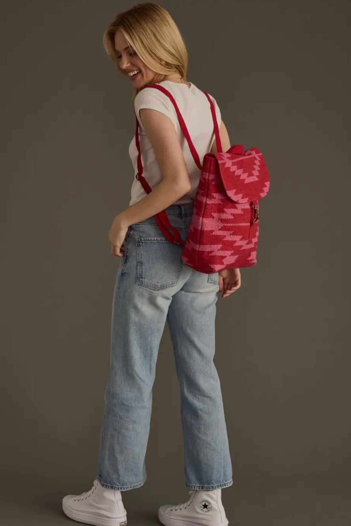 Red & Pink Aztec Backpack
