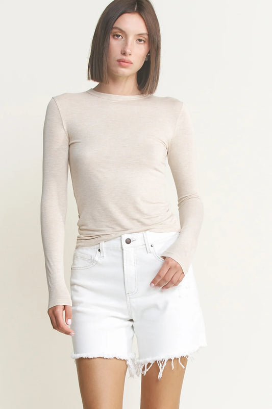 High Rise Distressed Frayed Hem Shorts