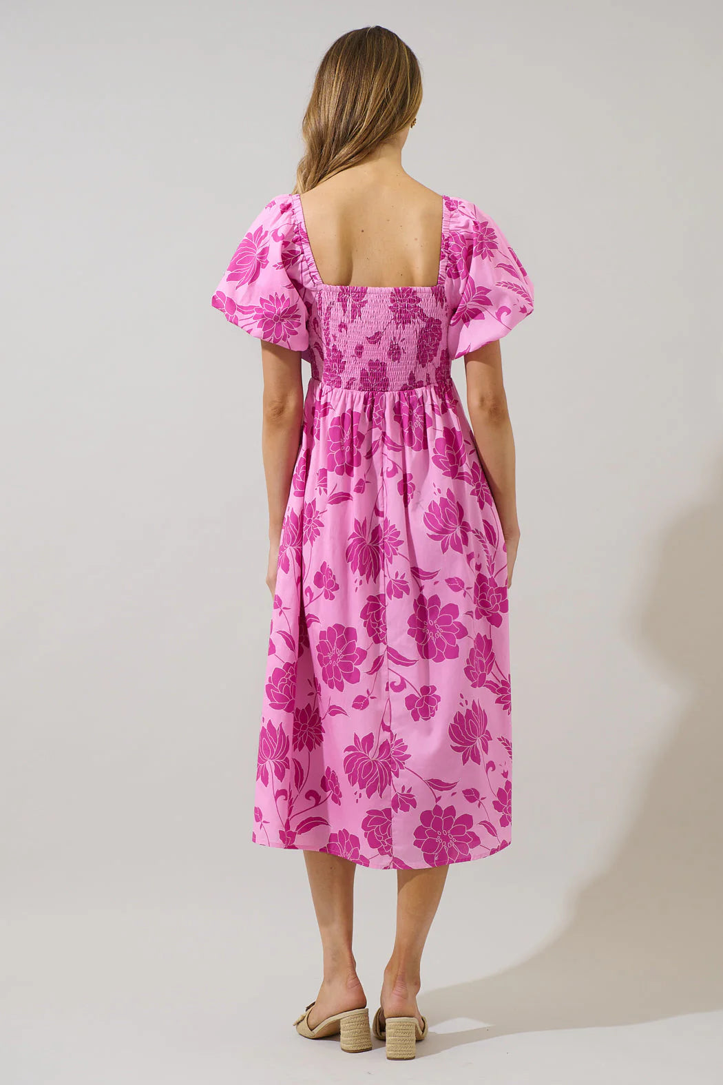 Dovina Floral Maray Smocked Midi Dress