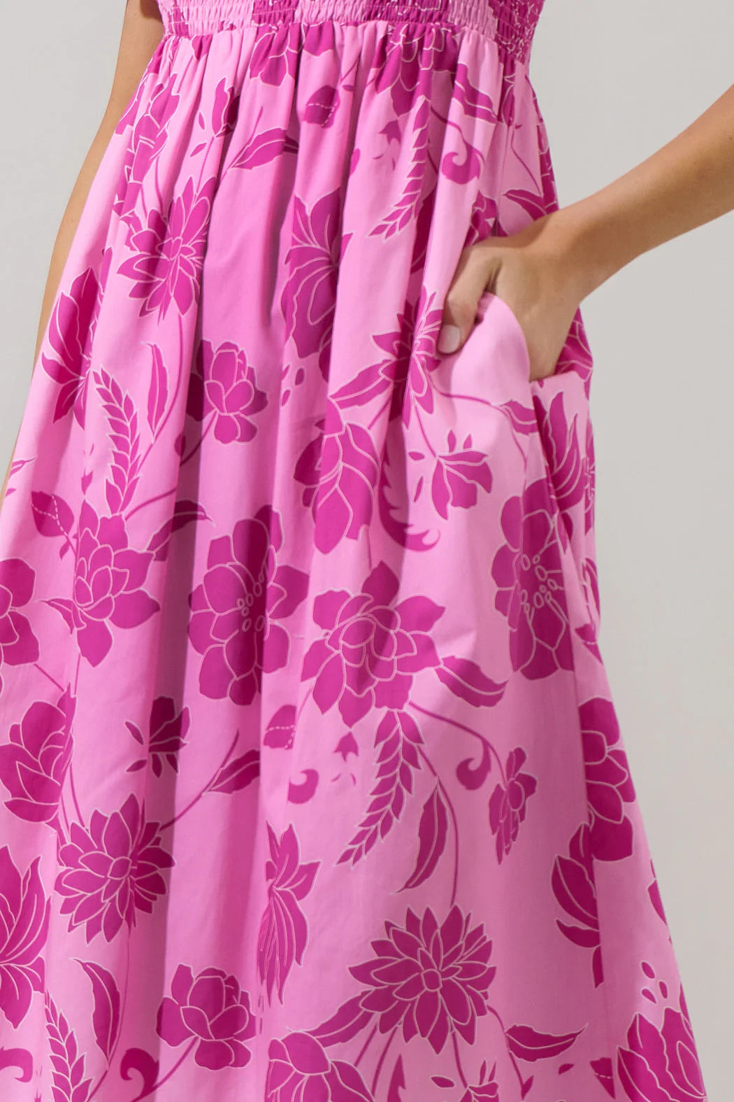 Dovina Floral Maray Smocked Midi Dress
