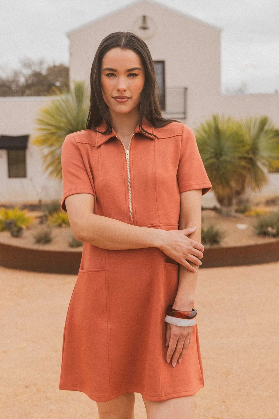 Ames Quarter Zip Dress