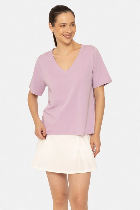 Pima Cotton Blend V-Neck Tee