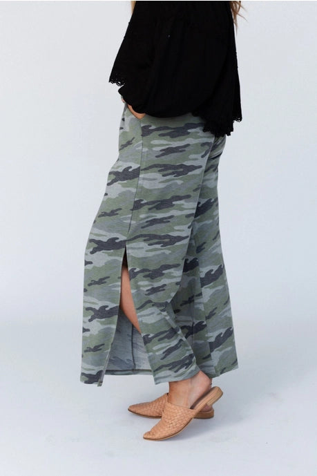 Casual Wanderer Wide Leg Slit Pants
