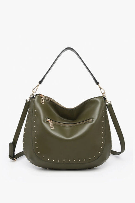 Aurelia Studded Hobo w/ Crossbody Strap