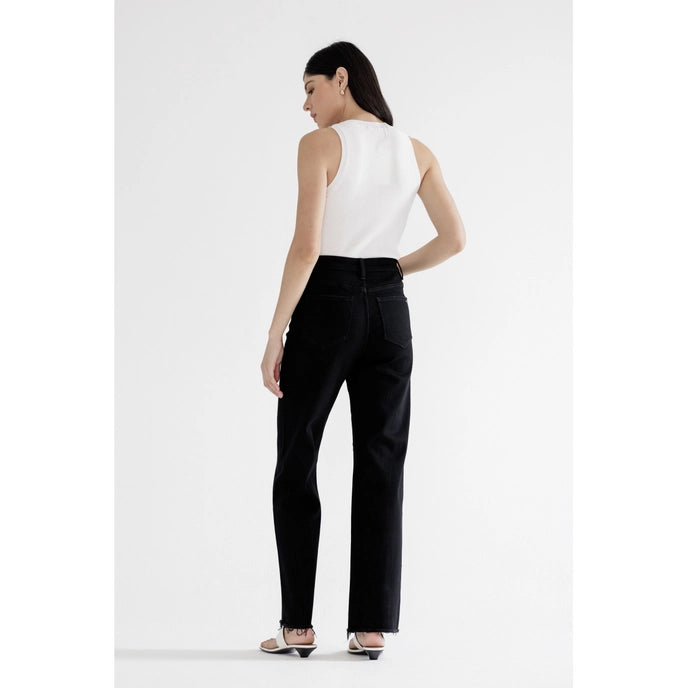 High Rise Slim Wide with Raw Hem