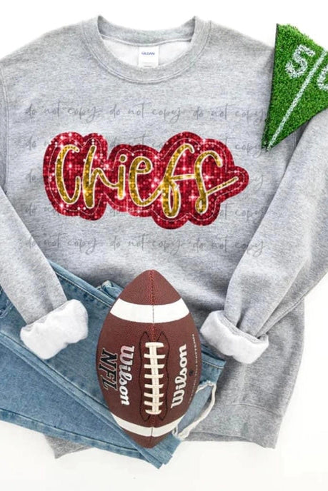 Chiefs Faux Sequins Crewneck