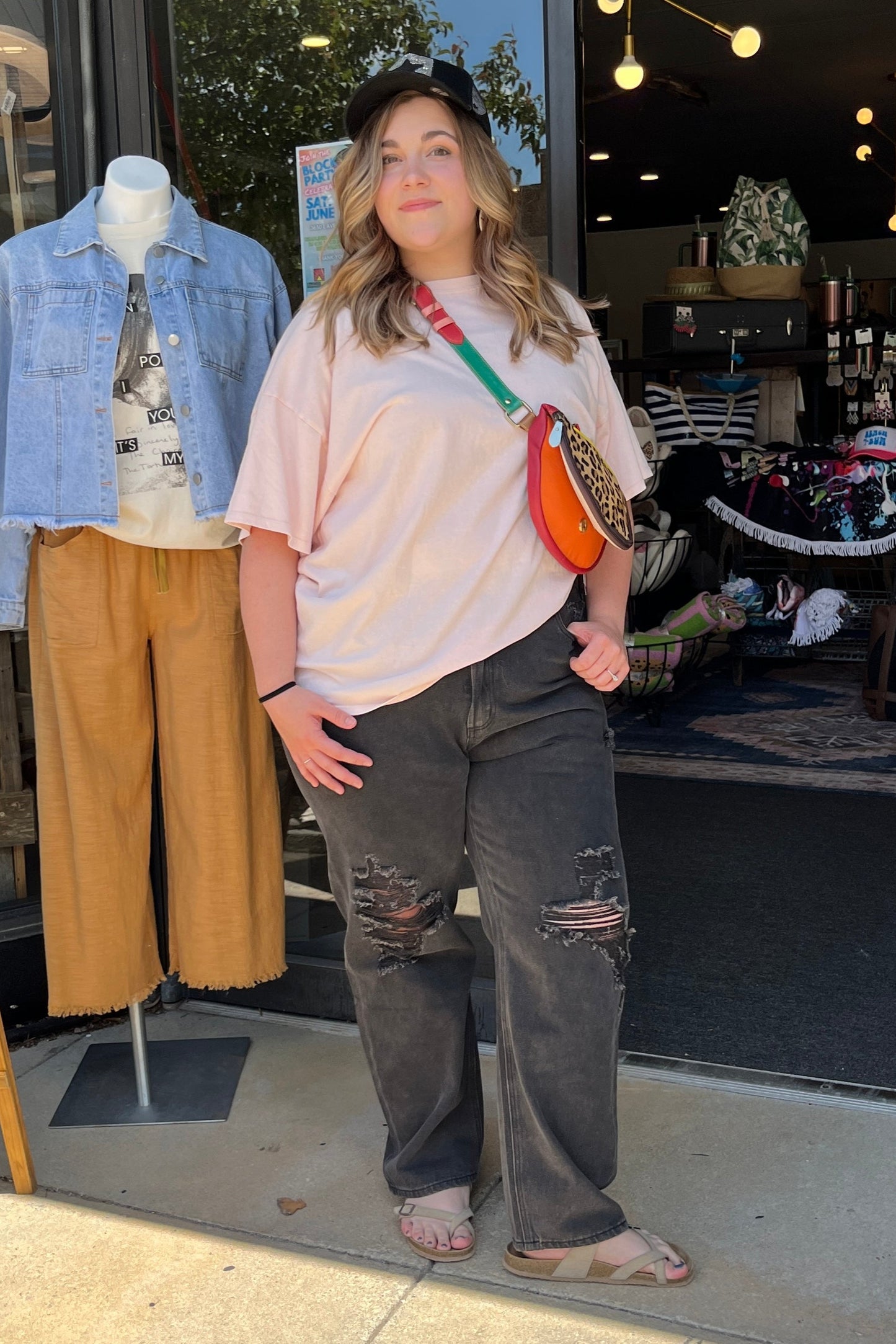 Distressed Black Denim