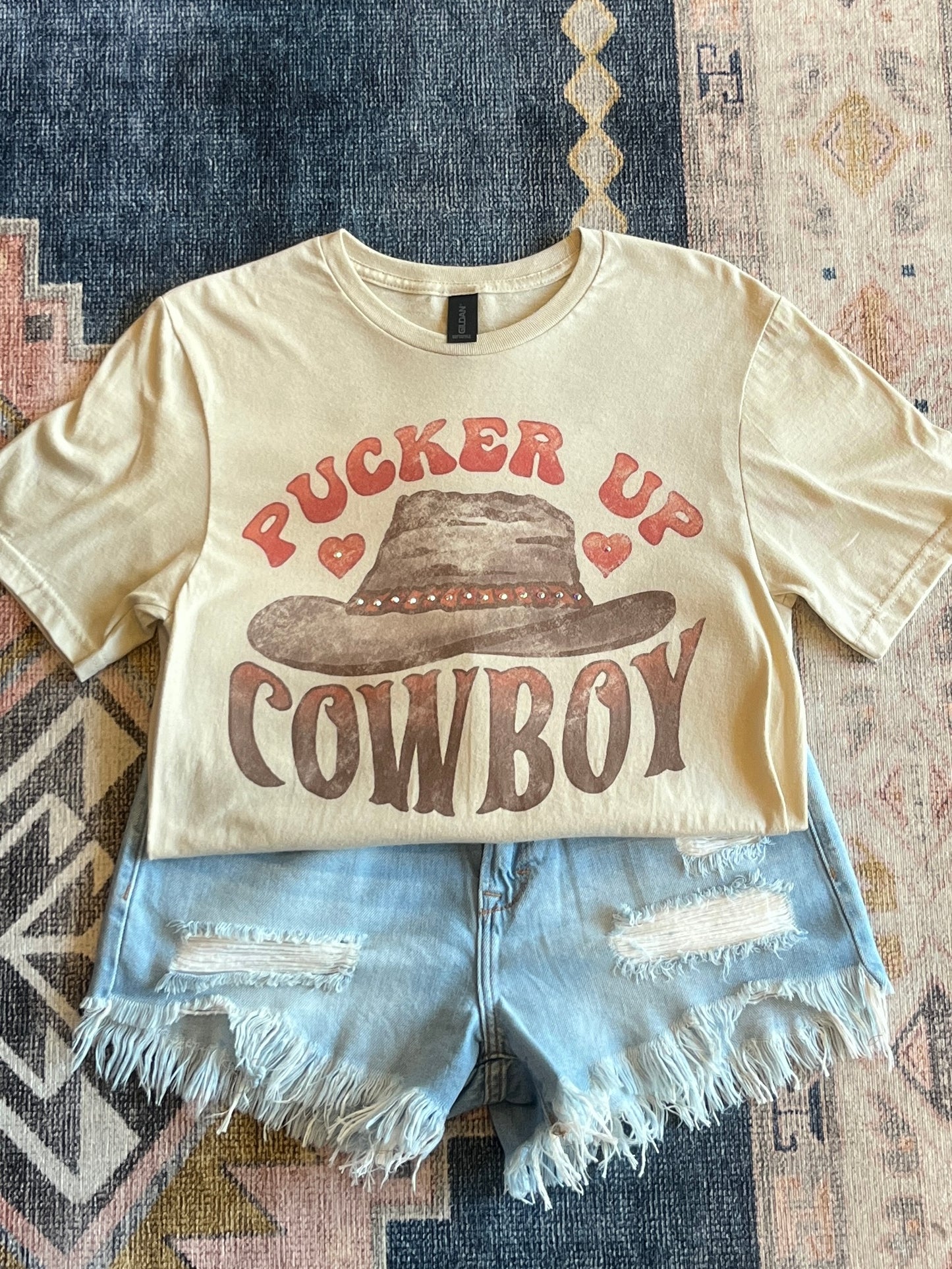 Pucker up Cowboy Bling Tee