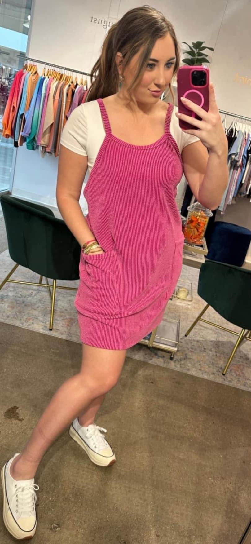 Wave Ribbed Tank Dress